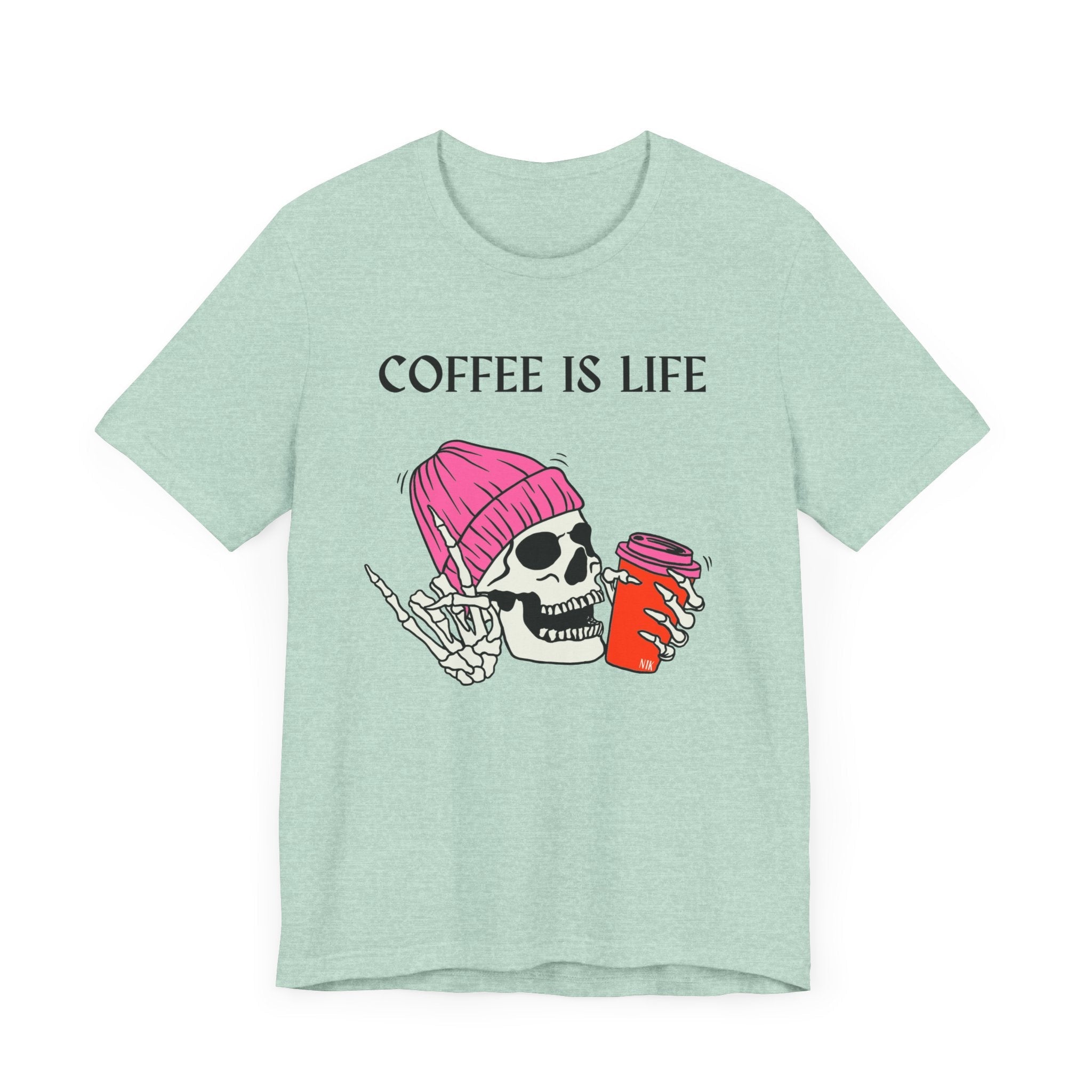 Skeleton Coffee Is Life Unisex Jersey Short Sleeve Tee